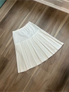 Vintage 80’s Act III Women's White Pleated Midi tennis Skirt